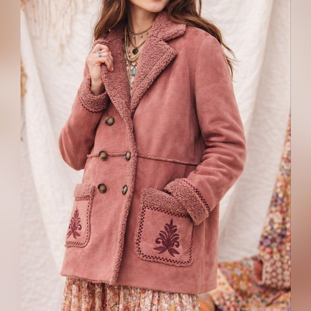 NWT NEKANE | $168 Shearling & Faux Suede Coat Jacket